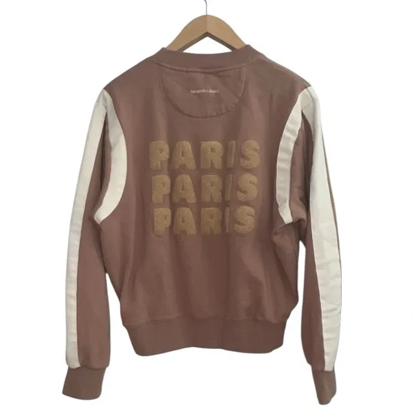 Araminta James Tan Brown Paris Love Sweatshirt Pullover Medium - Picture 4 of 10